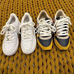 Reebok Kids Sneakers - White and Navy with Yellow Accents